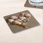 Valentijn hart gemaakt met schalen kartonnen onderzetters (Schuin)