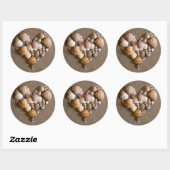 Valentijn hart gemaakt met schalen ronde sticker (Vel)