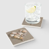 Valentijn hart gemaakt met schalen stenen onderzetter (Zijkant)