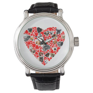 Valentijn Hart Hond Foto Collage horloge