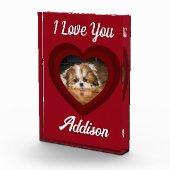 Valentijn hart hond liefde Custom foto naam op roo (Rechts)