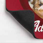 Valentijn hart hond liefde Custom foto naam op roo Muismat (Hoek)