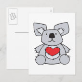 valentijn hart koala beer feestdagenkaart (Voorkant / Achterkant)