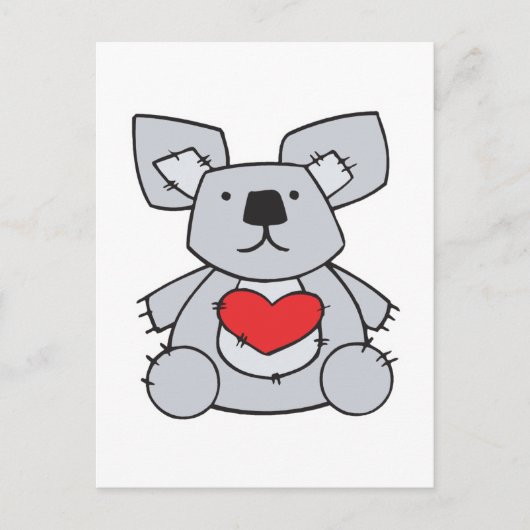 valentijn hart koala beer feestdagenkaart (Voorkant)