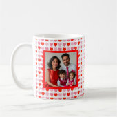 Valentijn Hart Liefde Patroon Custom Foto en Tekst Koffiemok (Links)