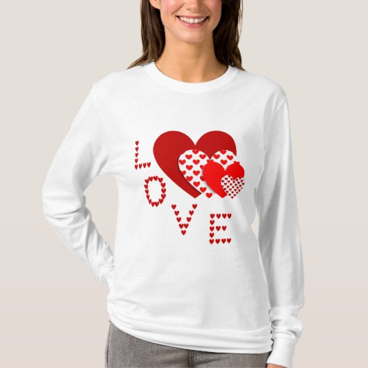 Valentijn hart liefde t-shirt (Voorkant)