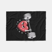 Valentijn Hart Lifting Gewichten Grappige Workout Fleece Deken (Voorkant (Horizontaal))