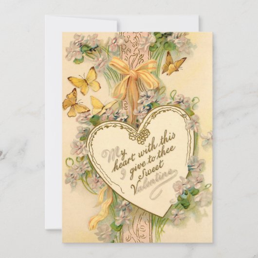 Valentijn Hart, linten en vlinders Feestdagenkaart (Voorkant)