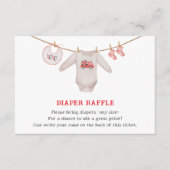 Valentijn Hart Meisje Baby shower Luier Raffle Informatiekaartje (Voorkant)