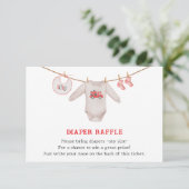 Valentijn Hart Meisje Baby shower Luier Raffle Informatiekaartje (Staand voorkant)