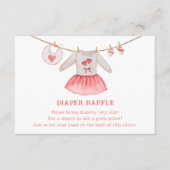 Valentijn Hart Meisje Baby shower Luier Raffle Informatiekaartje (Voorkant)