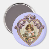  Valentijn Hart Meisje & Kat Magneet (Voorkant / Achterkant)