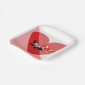 Valentijn Hart met Twee Vlinders Papieren Bordje (Gebogen)