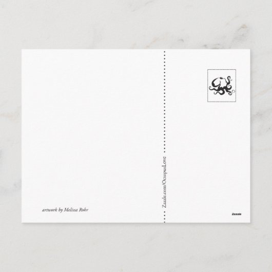 Valentijn hart octopus feestdagenkaart (Achterkant)