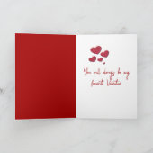 Valentijn hart op wintertak feestdagen kaart (Binnen)