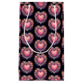 Valentijn Hart Roze Liefdesbloemen Ornamenten Klein Cadeauzakje (Voorkant)