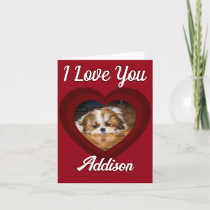 Valentijn hart shih tzu liefde Aangepaste foto naa Kaart