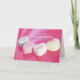 Valentijn hart Snoep kleindochter Feestdagen Kaart