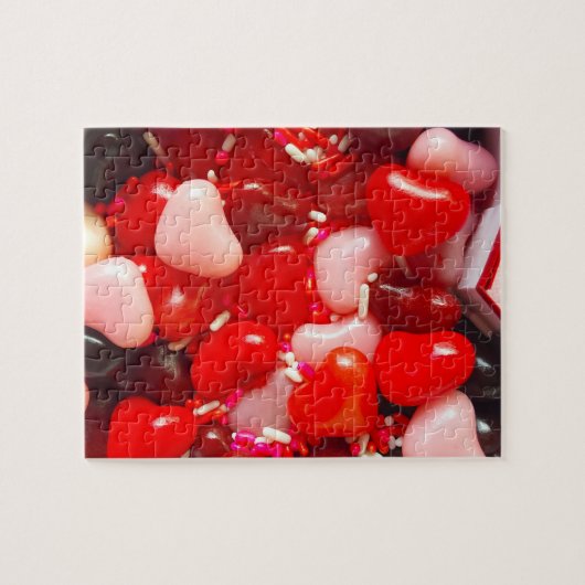 Valentijn hart snoep met sprinkles legpuzzel (Horizontaal)
