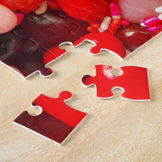 Valentijn hart snoep met sprinkles legpuzzel (Zijkant)