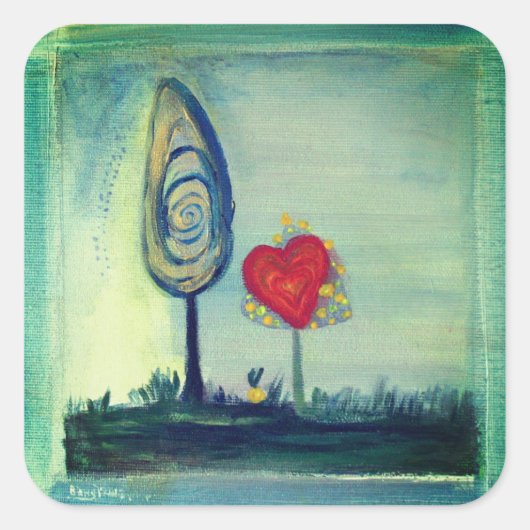 Valentijn, Hart Sticker, Liefde en Romance Vierkante Sticker (Voorkant)