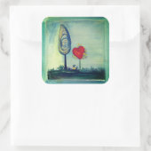 Valentijn, Hart Sticker, Liefde en Romance Vierkante Sticker (Tas)