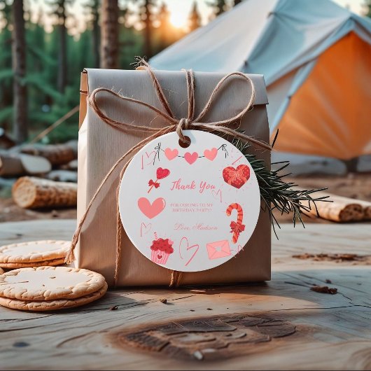 Valentijn hart Verjaardagsfeest dank u Bedankjes Labels