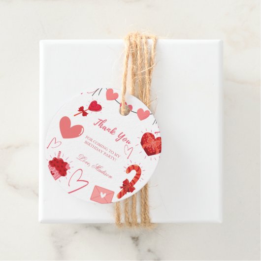 Valentijn hart Verjaardagsfeest dank u Bedankjes Labels (In situ)