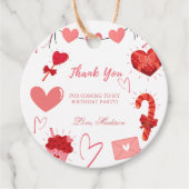 Valentijn hart Verjaardagsfeest dank u Bedankjes Labels (Voorkant)