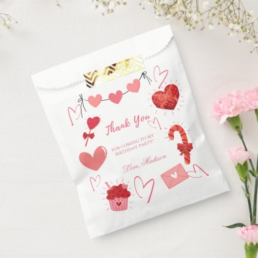 Valentijn hart Verjaardagsfeest dank u Bedankzakje (Gezegeld)