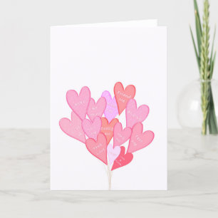 Valentijn hartballonnen bedankkaart