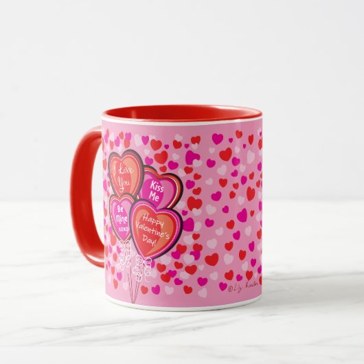 Valentijn hartballonnen Mok (Voorkant links)