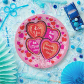 Valentijn Hartballonnen Ronde Papier Party Borden Papieren Bordje (Feest)