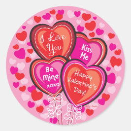 Valentijn hartballonnen ronde Stickers