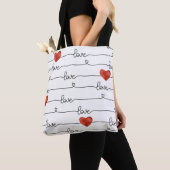 Valentijn harten: 3D lijn ontwerp Tote Bag (Dichtbij)