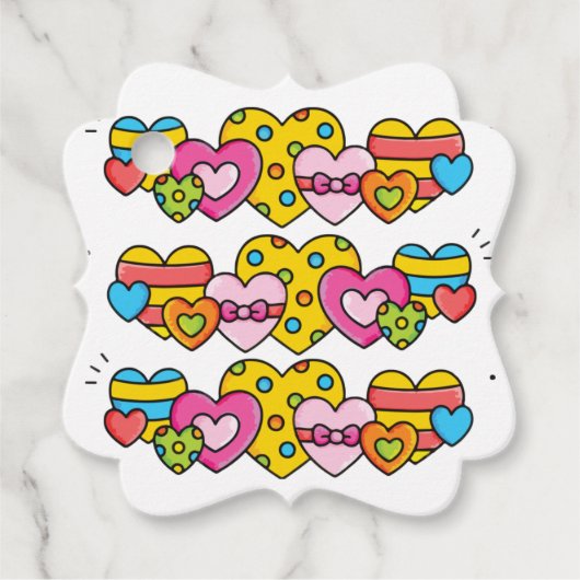 Valentijn harten bedankjes labels (Voorkant)