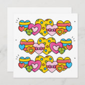 Valentijn harten bedankkaart (Voorkant / Achterkant)