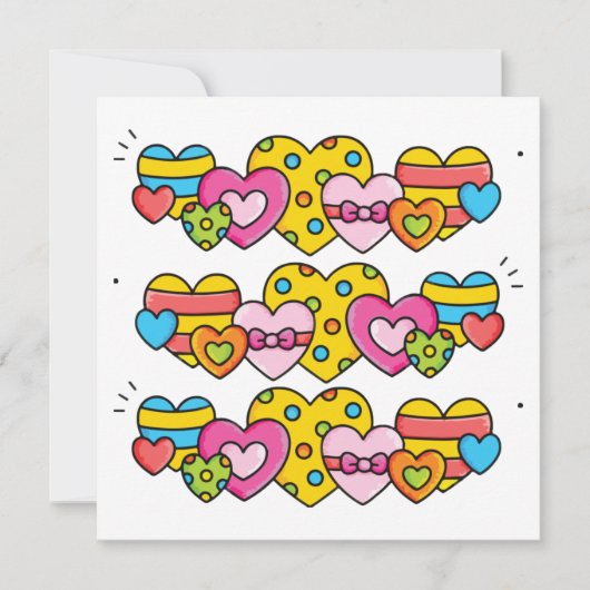 Valentijn harten bedankkaart (Voorkant)