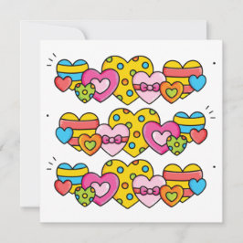 Valentijn harten bedankkaart