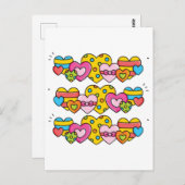 Valentijn harten briefkaart (Voorkant / Achterkant)