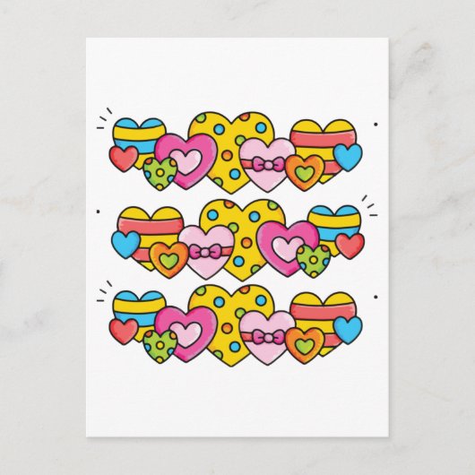 Valentijn harten briefkaart (Voorkant)