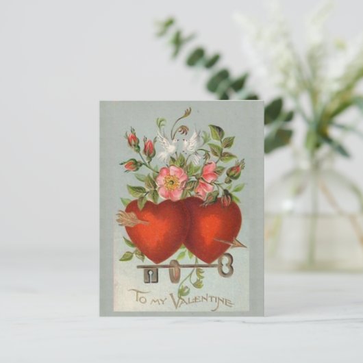 Valentijn harten Briefkaart (Staand voorkant)