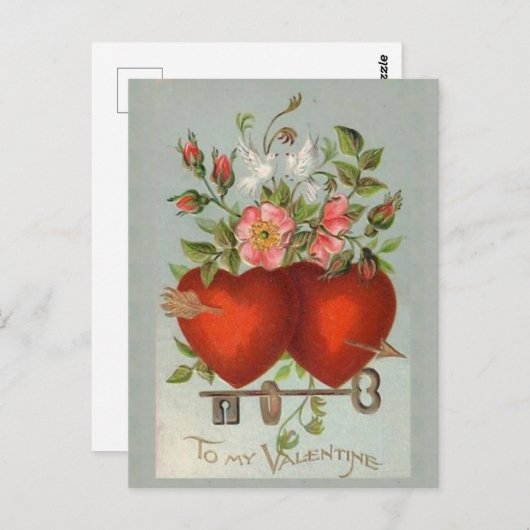 Valentijn harten Briefkaart (Voorkant / Achterkant)