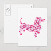 Valentijn Harten Dachshund Feestdagenkaart (Voorkant / Achterkant)