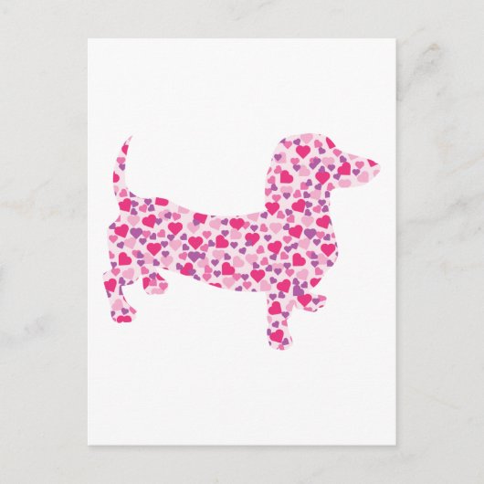 Valentijn Harten Dachshund Feestdagenkaart (Voorkant)