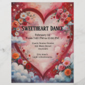 Valentijn harten en bloemen in de wolken dansen (Voorkant)