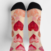 Valentijn harten en kant op getextureerde achtergr sokken (Top)