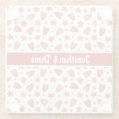 Valentijn, harten en staarten, patroonglas Onderze Glazen Onderzetter (Achterkant)