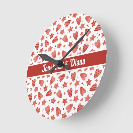 Valentijn - Harten en stenen patroonvergrendeling Ronde Klok (Hoek)