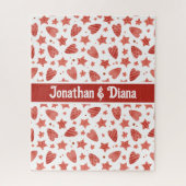Valentijn Harten en sterren Patroon Jigzaag Puzzle Legpuzzel (Verticaal)